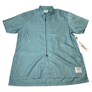 FairPlay Front Zip Short Sleeve Shirt Jacket Teal Blue Mens Size XL with tags
